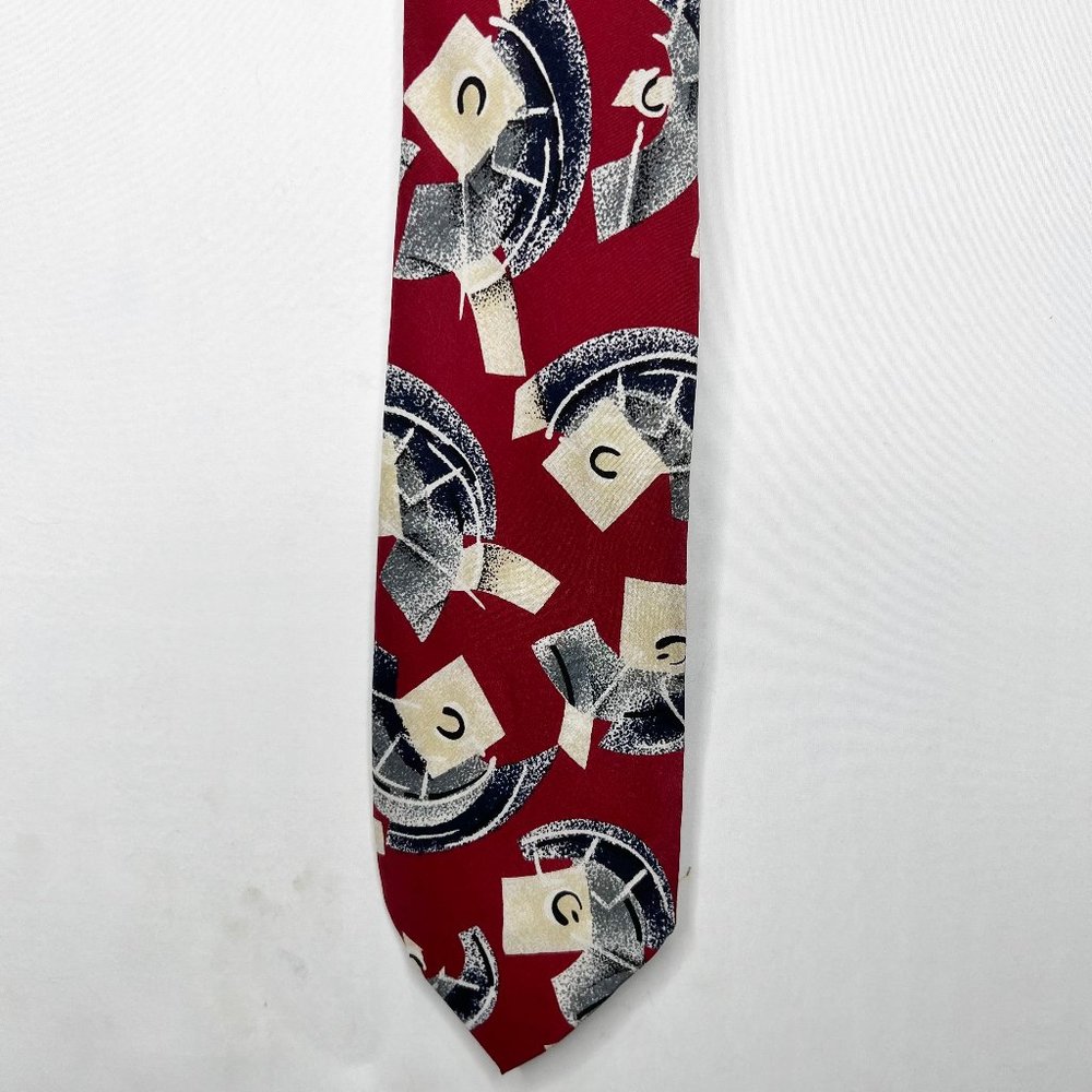 Brandini Men’s Necktie 3 ½” Red Black Beige Gray 100% Silk Made in Italy Tie